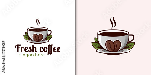 Vintage retro logos and classic fresh coffee shop logo design