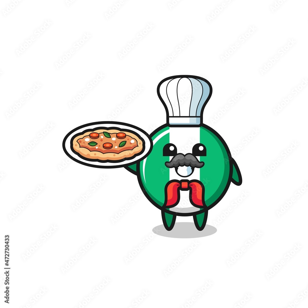 nigeria flag character as Italian chef mascot. nigeria flag character as Italian chef mascot.