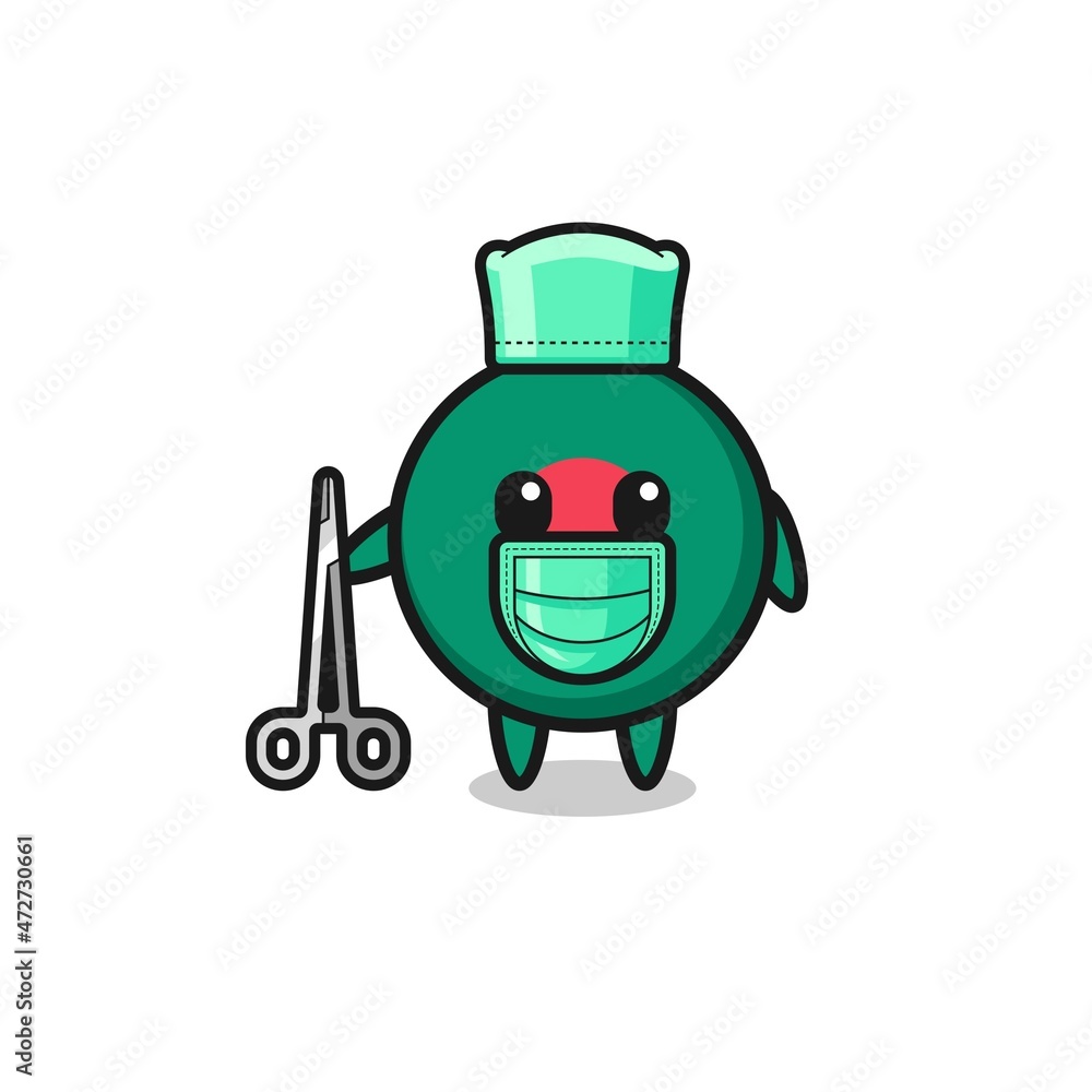 surgeon bangladesh flag mascot character.