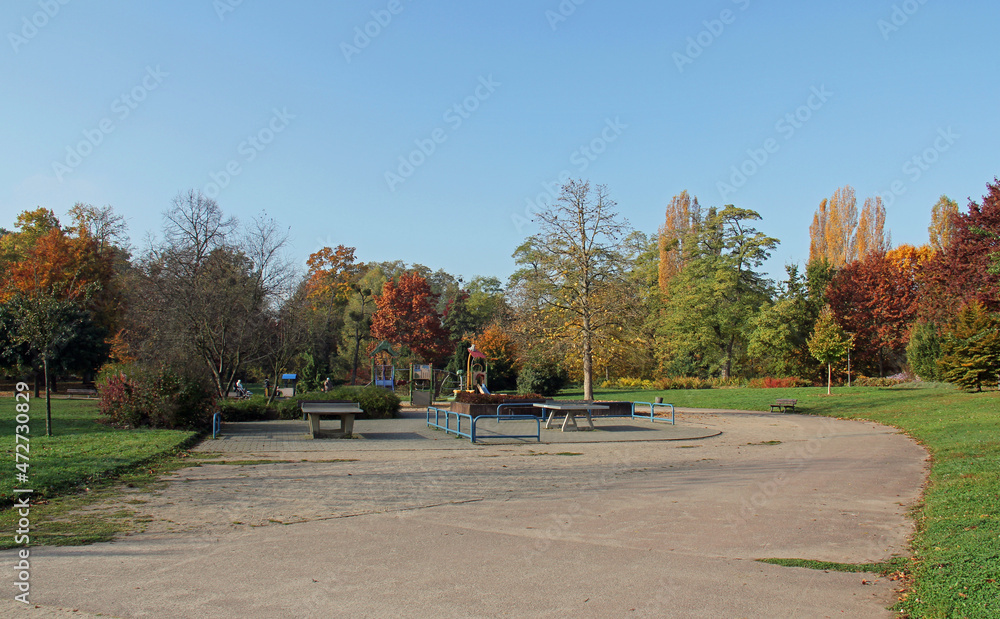 Park of the citadel located in Strasbourg Alsace France