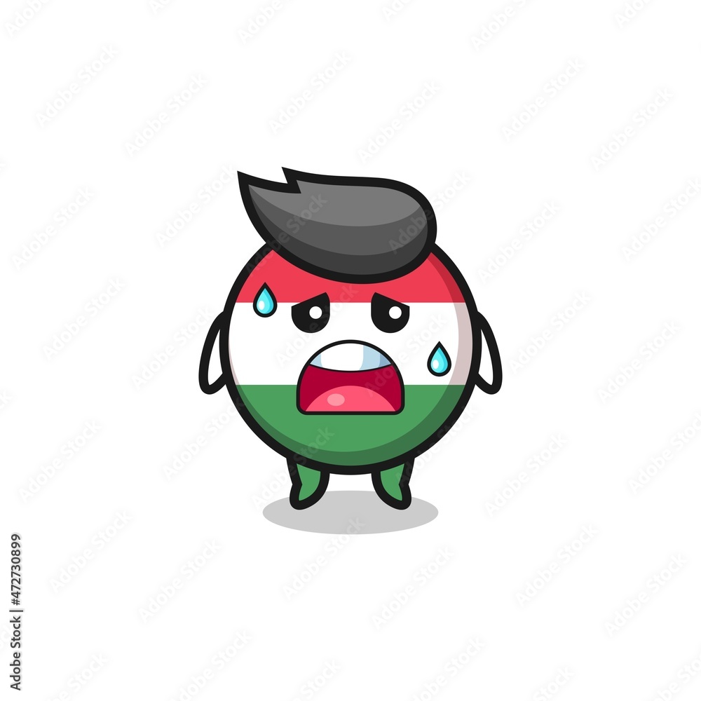 the fatigue cartoon of hungary flag.