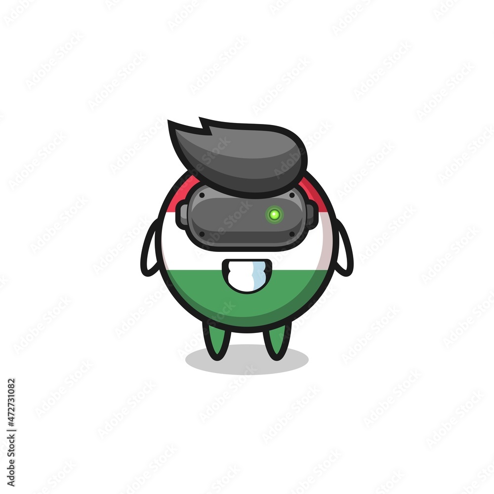 cute hungary flag using VR headset. cute hungary flag using VR headset.