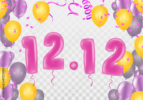Party balloons 12-12-shopping day. SPECIAL OFFER Supper sale. shopping online