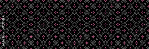 Trendy background image with ethnic ornament on black background for your design projects, seamless pattern, wallpaper textures with flat design. Vector illustration