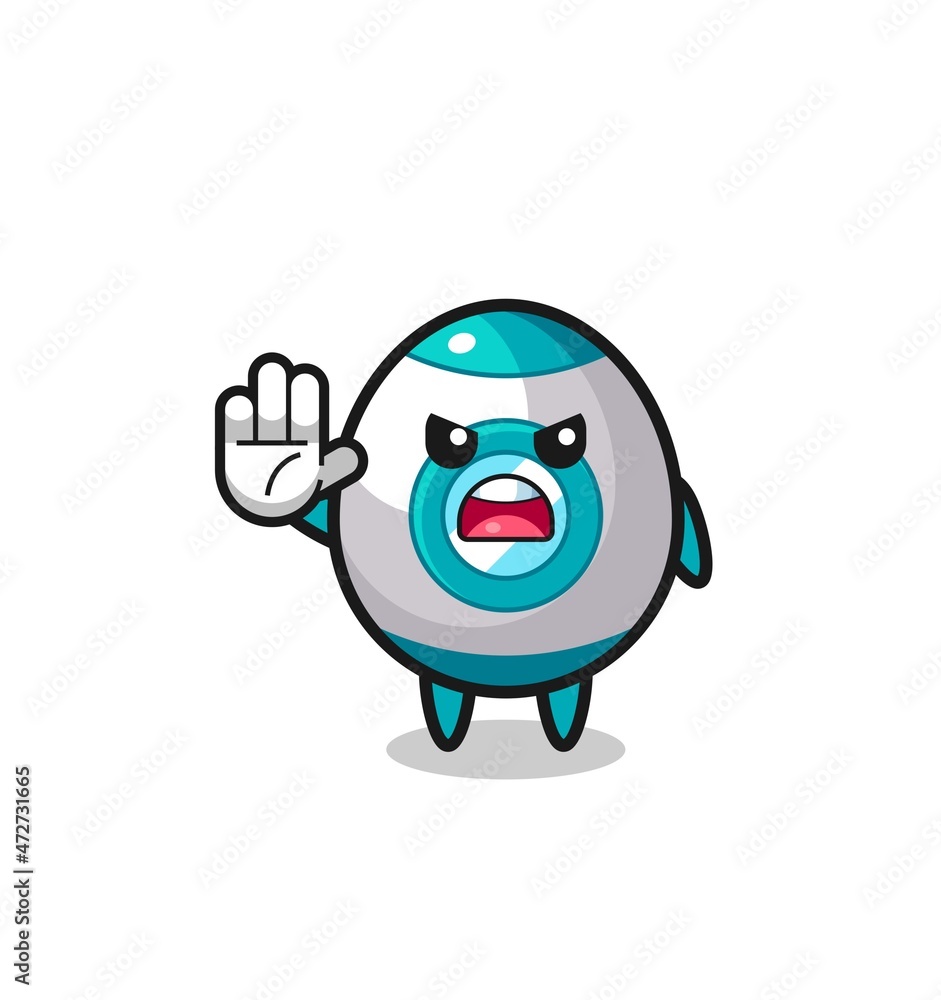 rocket character doing stop gesture rocket character doing stop gesture