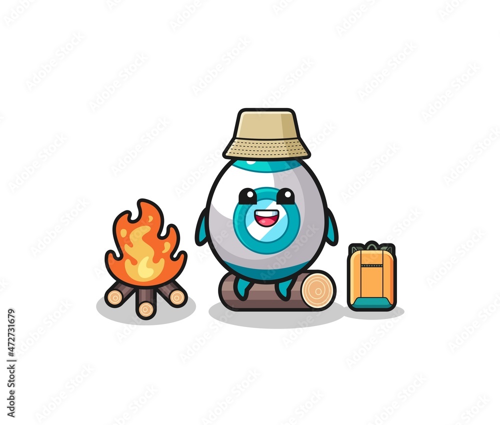 Fototapeta premium camping illustration of the rocket cartoon