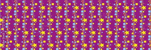 Beautiful background pattern with bright decorative ornaments on a purple background for your design projects, seamless pattern, wallpaper textures with flat design. Vector illustration