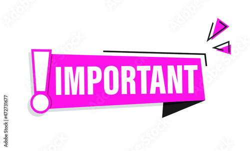 red vector illustration banner important with exclamation mark