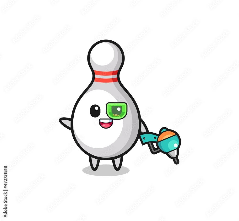 bowling pin cartoon as future warrior mascot bowling pin cartoon as future warrior mascot