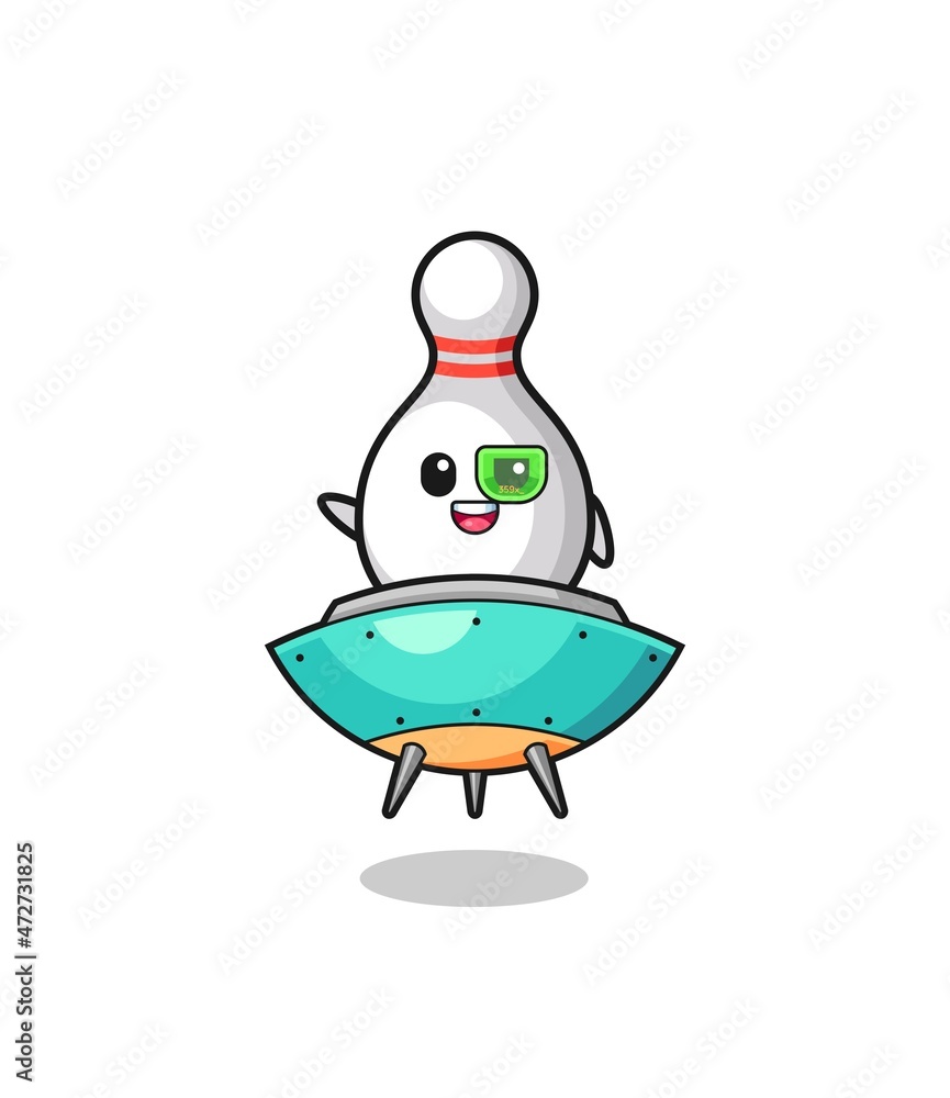 bowling pin cartoon riding a future spaceship bowling pin cartoon riding a future spaceship