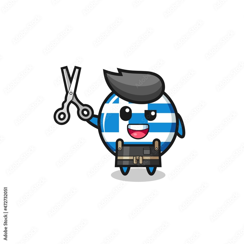 greece character as barbershop mascot greece character as barbershop mascot