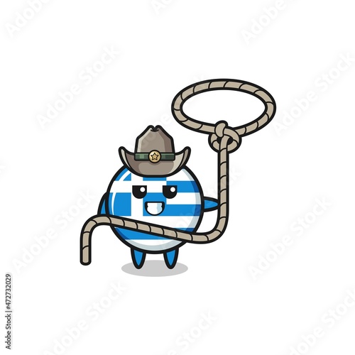 the greece cowboy with lasso rope
