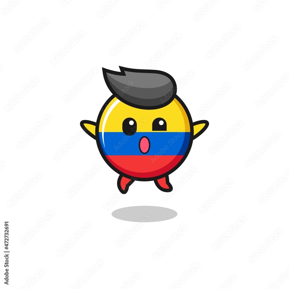 colombia flag character is jumping gesture