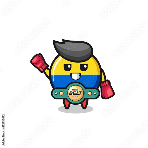 colombia flag boxer mascot character