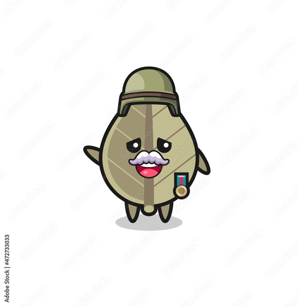 cute dried leaf as veteran cartoon cute dried leaf as veteran cartoon