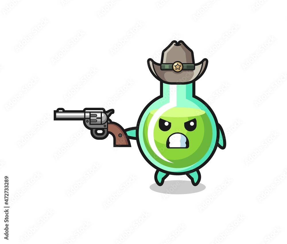 the lab beakers cowboy shooting with a gun