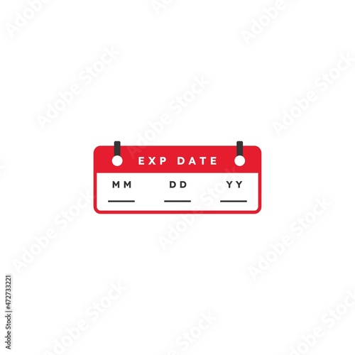 Expiration date product label design, packaging symbol illustration template.