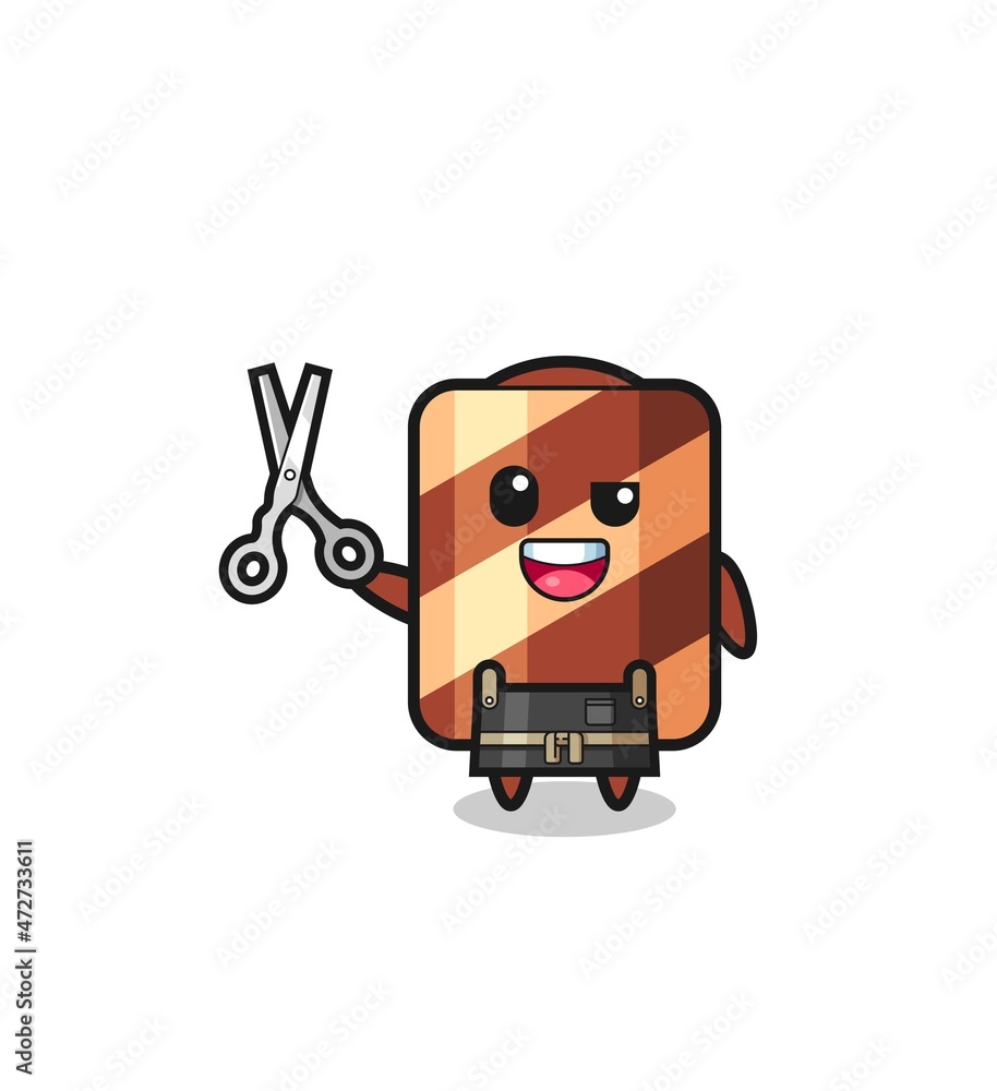 wafer roll character as barbershop mascot wafer roll character as barbershop mascot