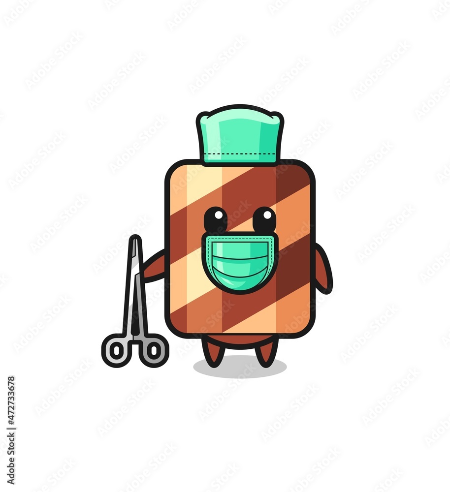 surgeon wafer roll mascot character