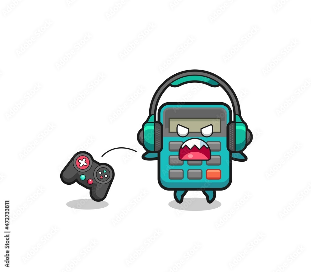 calculator gamer mascot is angry calculator gamer mascot is angry