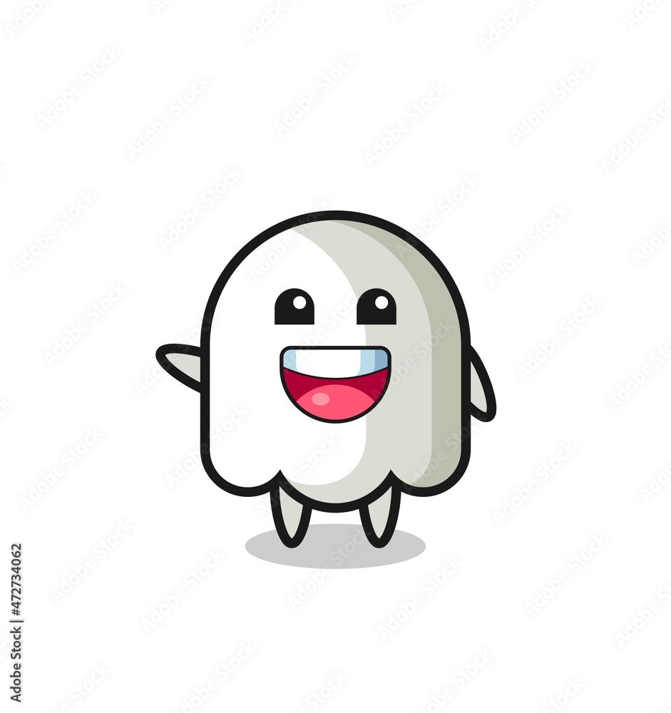 Obraz premium happy ghost cute mascot character
