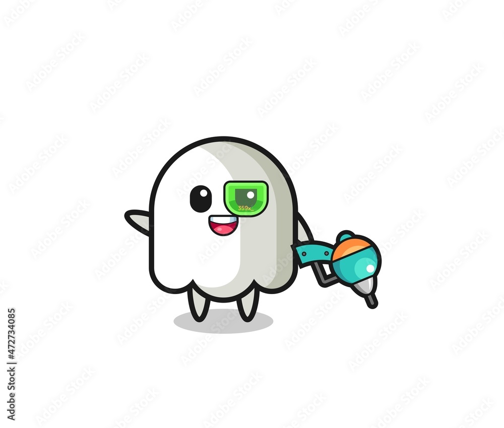 ghost cartoon as future warrior mascot ghost cartoon as future warrior mascot