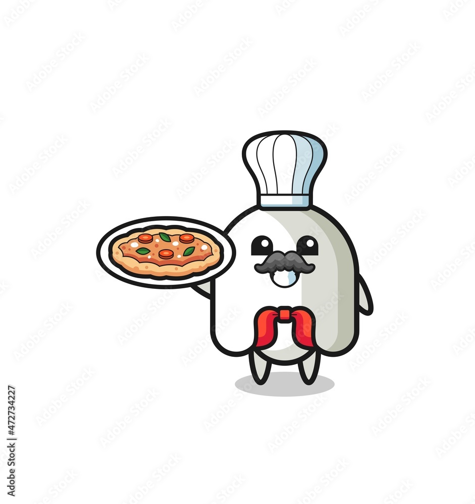 ghost character as Italian chef mascot ghost character as Italian chef mascot