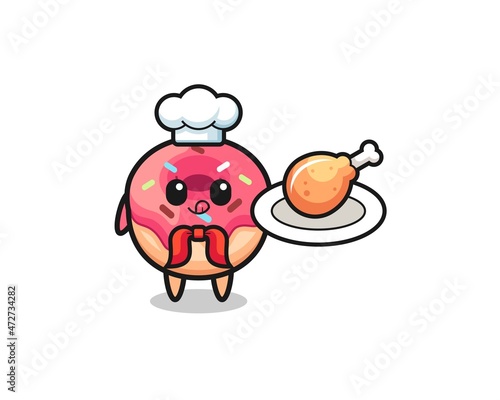 doughnut fried chicken chef cartoon character