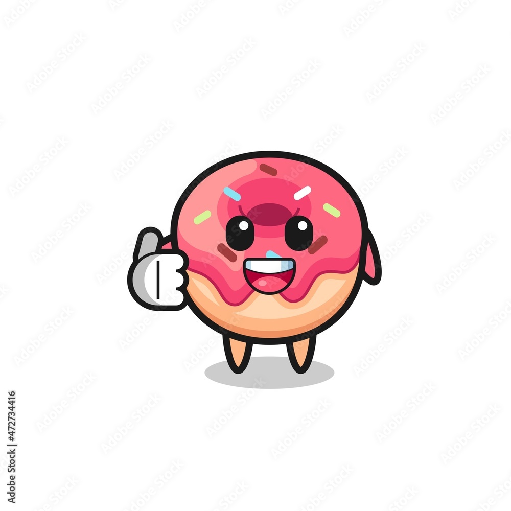 doughnut mascot doing thumbs up gesture doughnut mascot doing thumbs up gesture