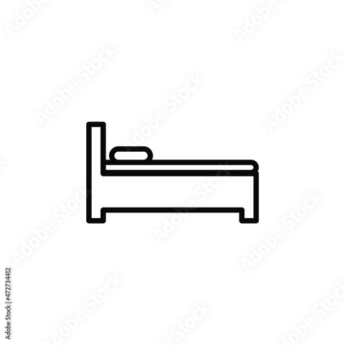 Bed  Bedroom Line Icon  Vector  Illustration  Logo Template. Suitable For Many Purposes.