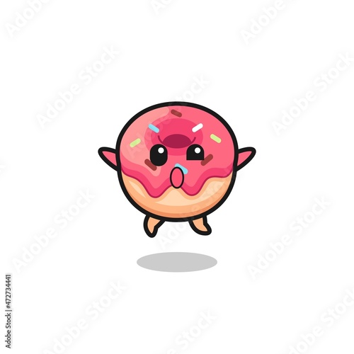 doughnut character is jumping gesture