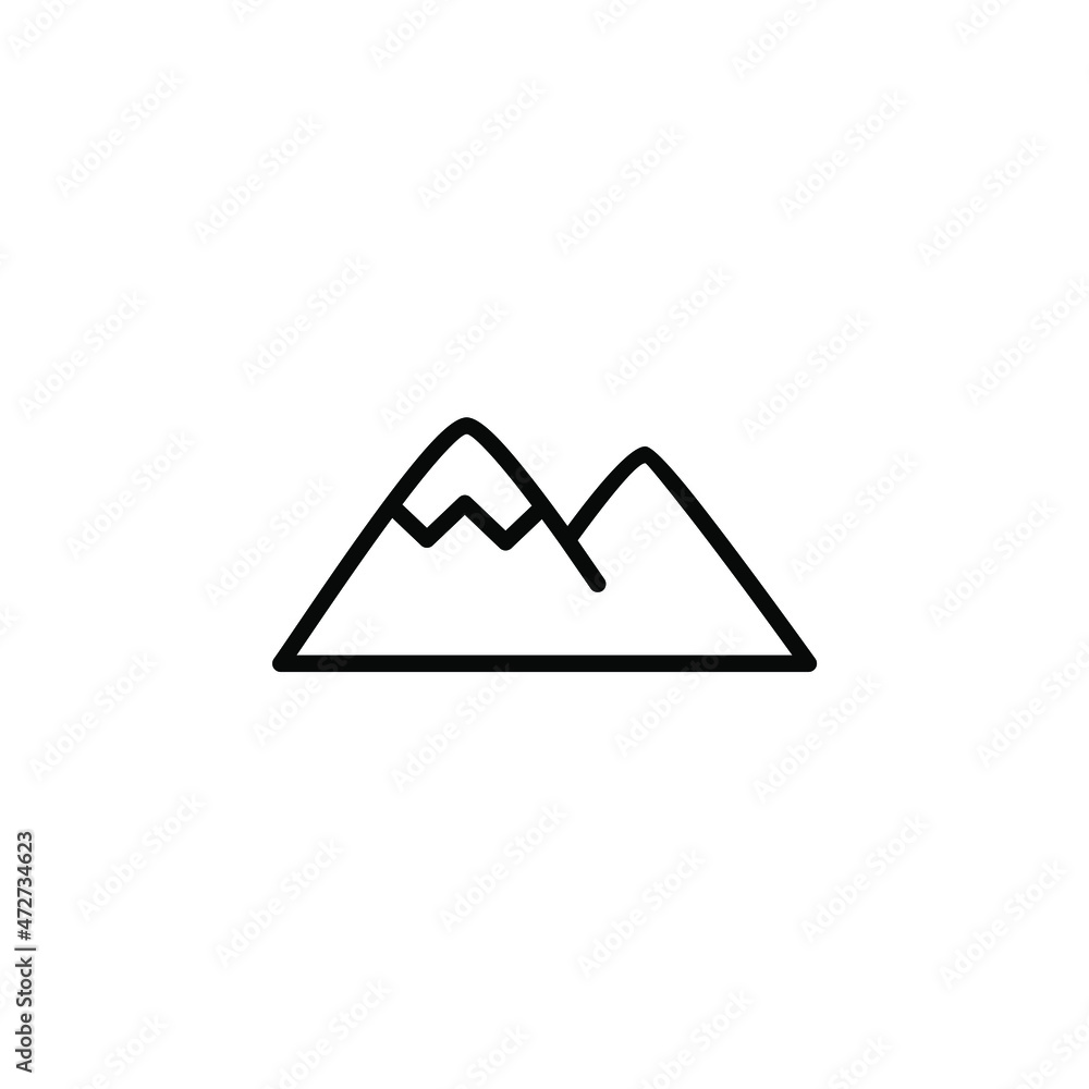 Mountain, Hill, Mount, Peak Line Icon, Vector, Illustration, Logo Template. Suitable For Many Purposes. Mountain, Hill, Mount, Peak Line Icon, Vector, Illustration, Logo Template. Suitable For Many Purposes.