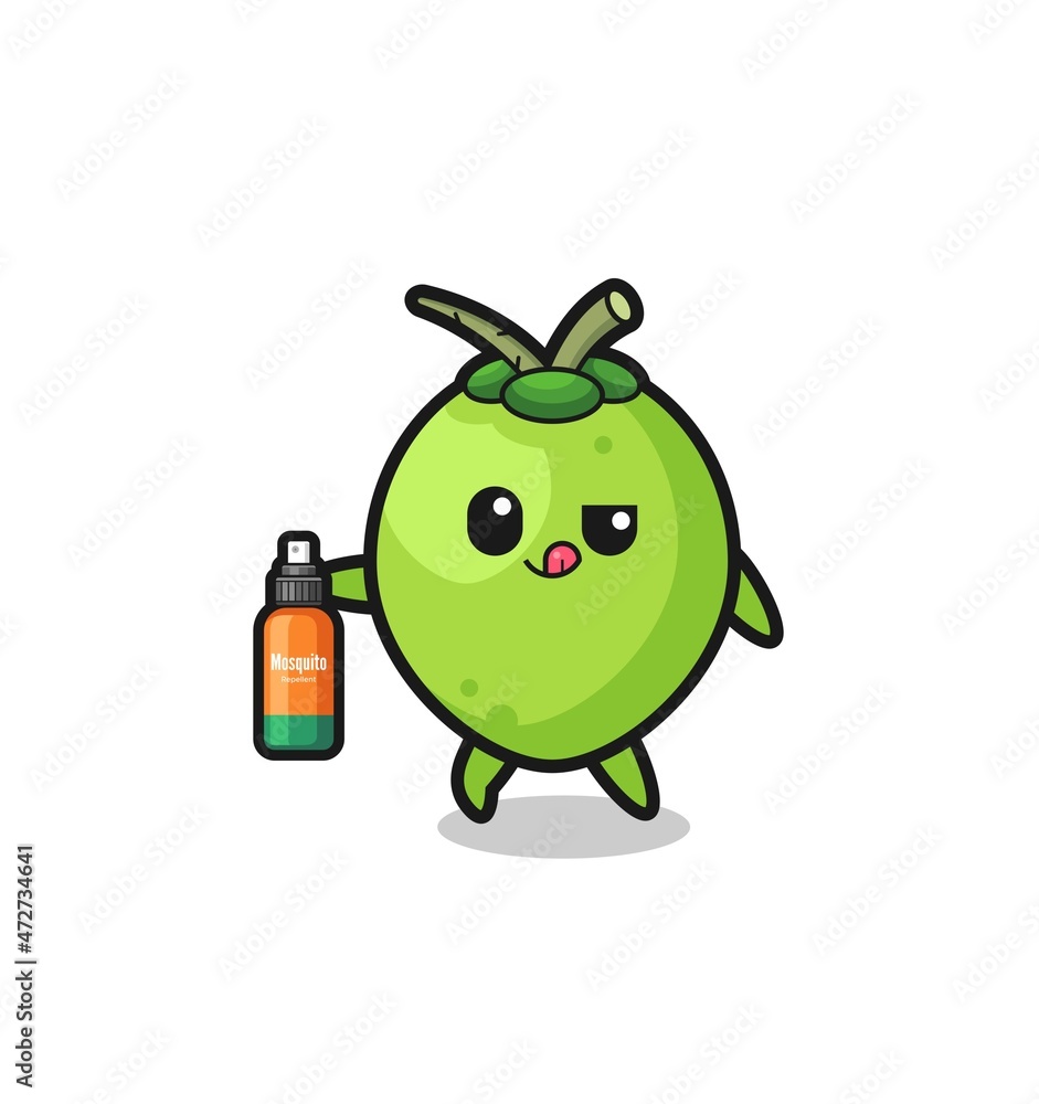 cute coconut holding mosquito repellent cute coconut holding mosquito repellent
