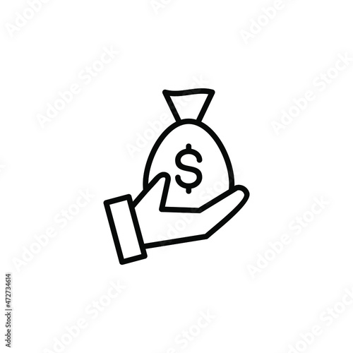 Money, Cash, Wealth, Payment Line Icon, Vector, Illustration, Logo Template. Suitable For Many Purposes.