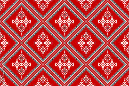 Geometric ethnic oriental seamless pattern traditional Design for background,carpet,wallpaper.clothing,wrapping,Batik fabric,Vector illustration.embroidery style - Sadu, sadou, sadow or sado