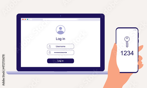 A User Signing In To A Account Page Using Authentication Code Received From Mobile Phone. Two-Step Verification. Two-Factor Authentication. 2FA. Multi-Factor Authentication.