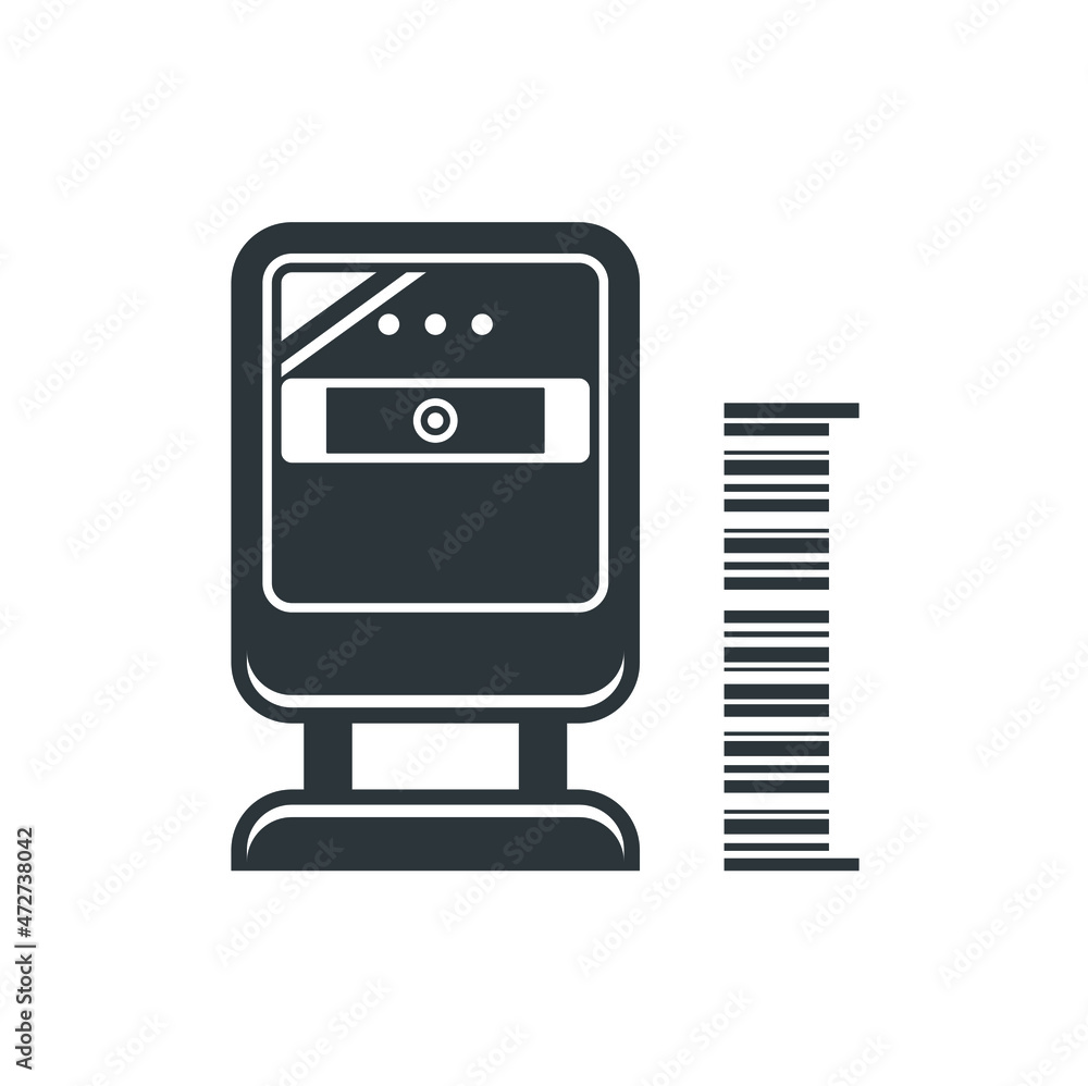 illustration of qr and barcode scanner, vector art. illustration of qr and barcode scanner, vector art.