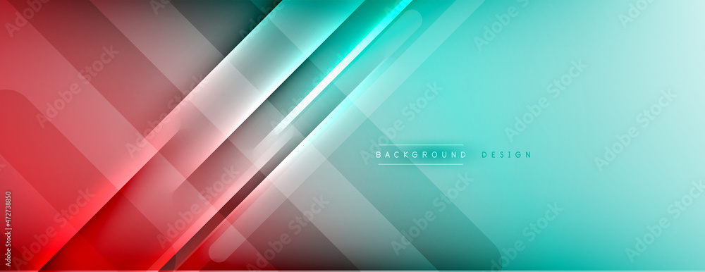 Abstract background. Shadow lines on bright shiny gradient background.