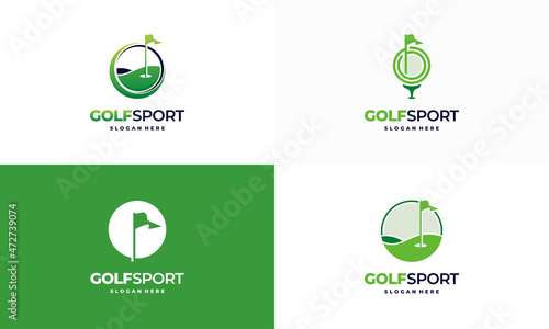Set of Iconic Golf logo designs concept, Golf Land logo designs concept vector
