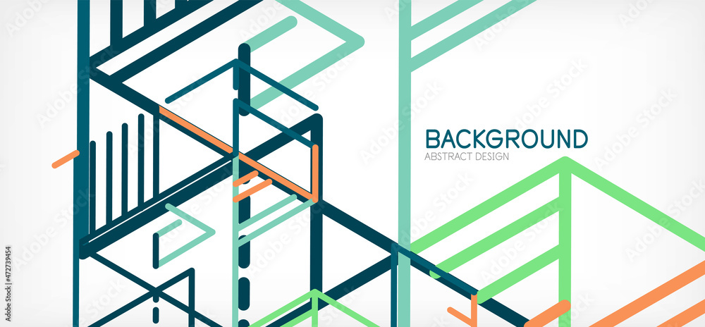 Abstract background. Color lines on white background. Linear abstract composition. Techno or business concept for wallpaper, banner, background, landing page Abstract background. Color lines on white background. Linear abstract composition. Techno or business concept for wallpaper, banner, background, landing page