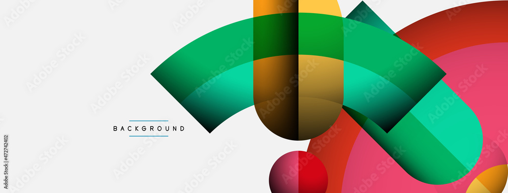 Geometric abstract background. Round shapes, circles, lines composition for wallpaper banner background or landing page Geometric abstract background. Round shapes, circles, lines composition for wallpaper banner background or landing page