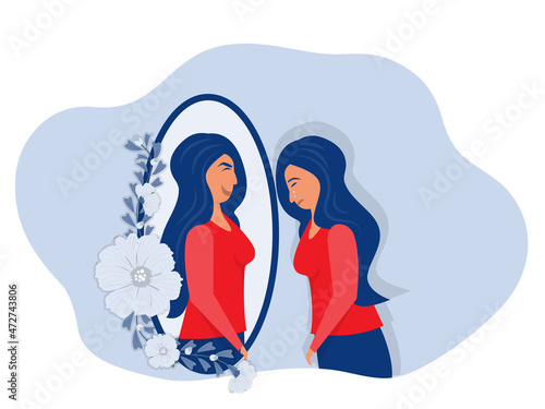 Imposter syndrome; masks with happy or sad expressions.Bipolar disorder; fake faces and emotions. Psychology; false behavior or deceiver.vector illustrator