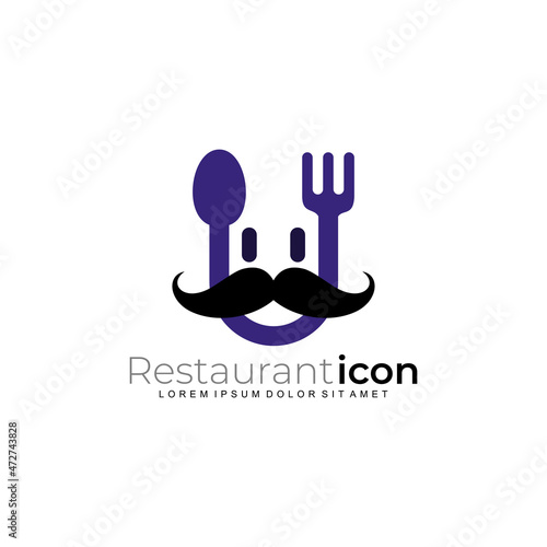 Modern chef logo and simple style design vector