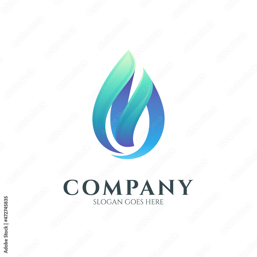 logo concept of letter M combination with water drop logo concept of letter M combination with water drop