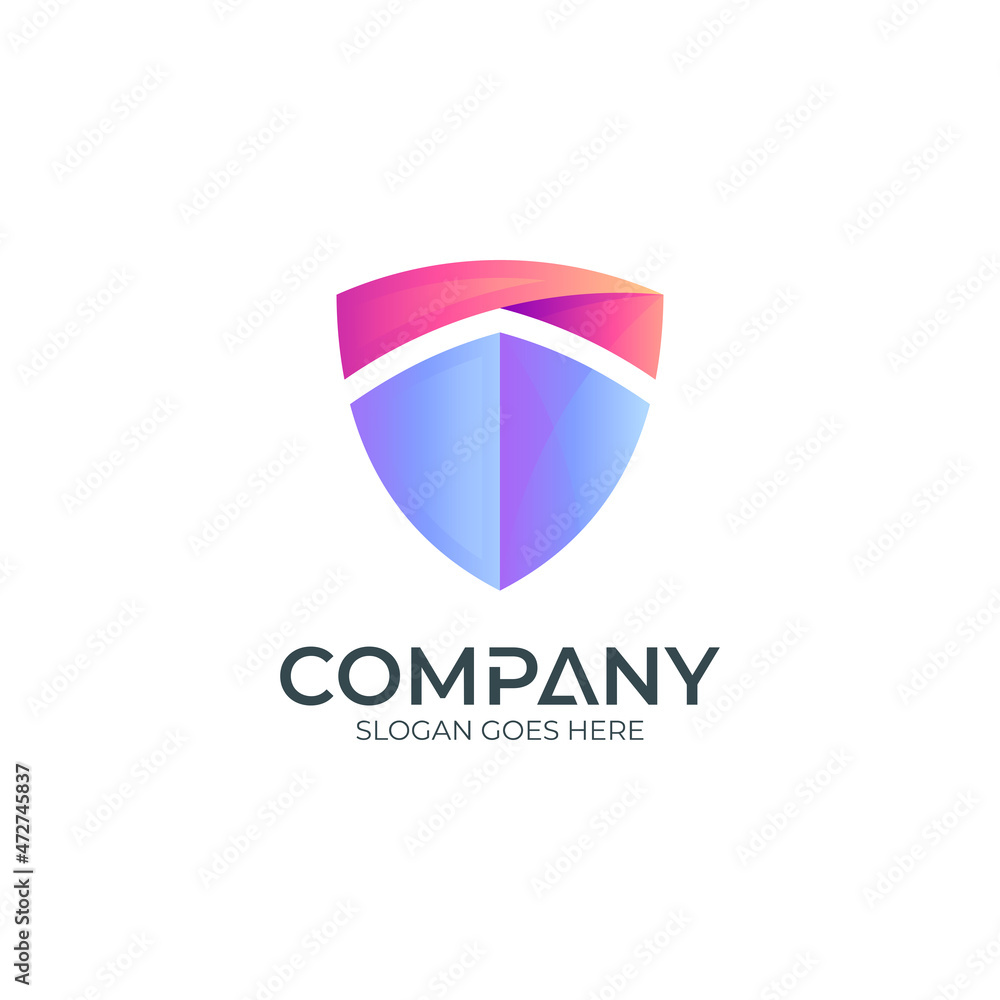 simple shield logo template, protection vector symbol