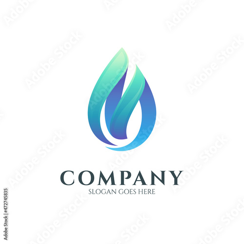 logo concept of letter M combination with water drop