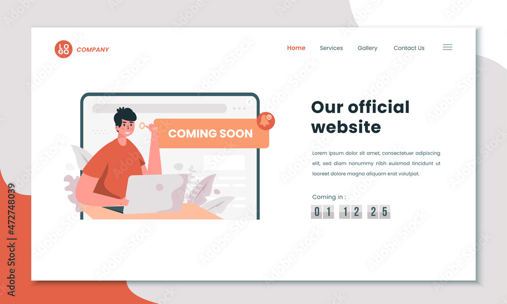 Illustration design of website or landing page publish coming soon concept Illustration design of website or landing page publish coming soon concept
