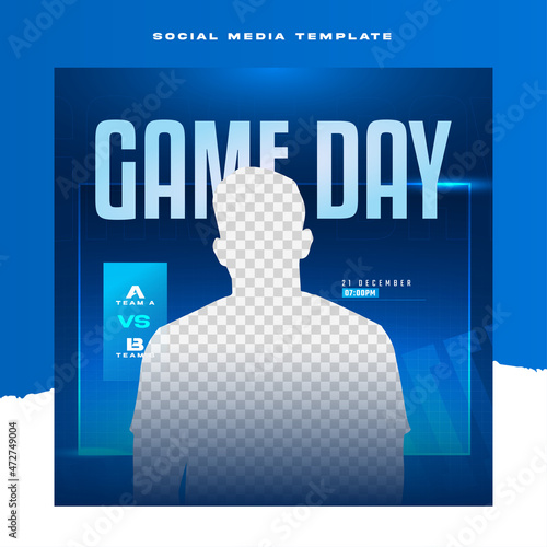 Gameday esport gaming blue social media template