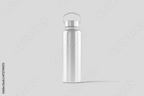 Thermal Sport Water Bottle 3D Rendering White Blank Mockup
