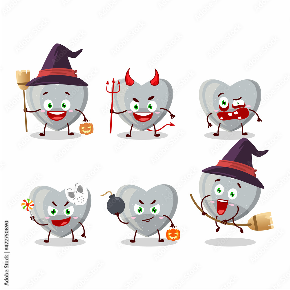 Halloween expression emoticons with cartoon character of white love gummy candy Halloween expression emoticons with cartoon character of white love gummy candy